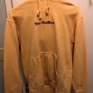 You Matter Demetrius Harmon Light Yellow Hoodie with Red Embroidery